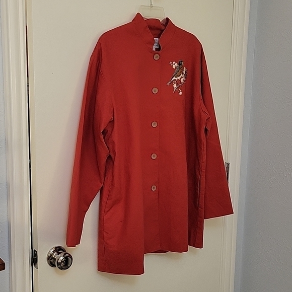 VTG NATIONAL WILDLIFE FEDERATION Mandarin Collar Nehru Topper Novelty Shacket - Picture 2 of 8